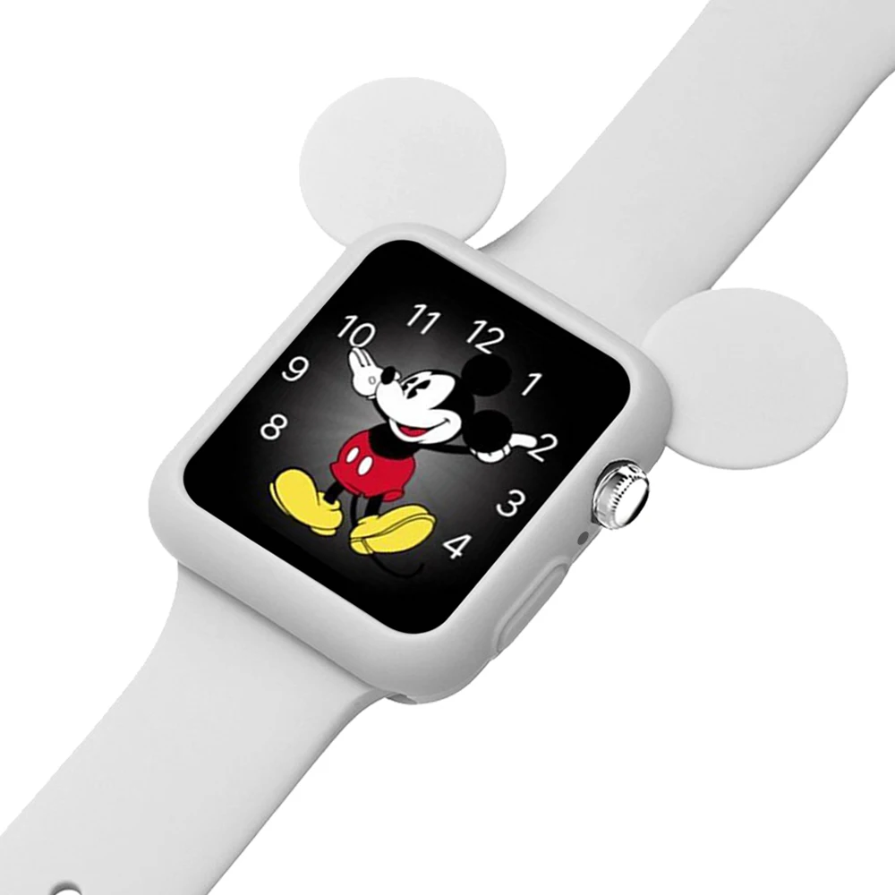Силиконовый чехол YUKIRIN с милым Микки Маусом для Apple Watch iwatch Резиновая серия 4 3 2 1 крышка 38 мм 42 мм 40 мм 44 мм девочка ребенок