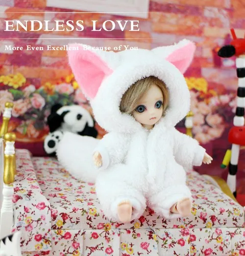 Милый костюм животного с белой лисой для куклы BJD 1/12 Одежда AL4 | Игрушки и хобби