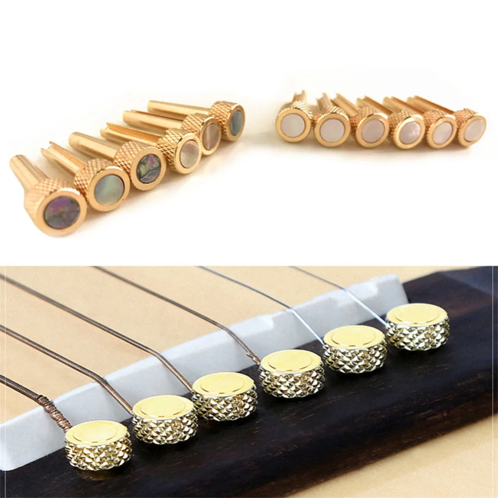 6 шт. латунные штифты для акустической гитары|guitar bridge pins|abalone dotsacoustic guitar pins |