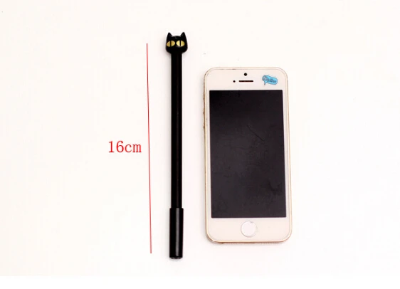 4 шт./лот новинка 2015 гелевая ручка с черным котом милые ручки чернилами для кошек