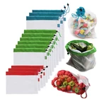 1 шт. многоразовые сетчатые сумки моющиеся экологически чистые сумки для хранения продуктов, фруктов, овощей, игрушек, разное