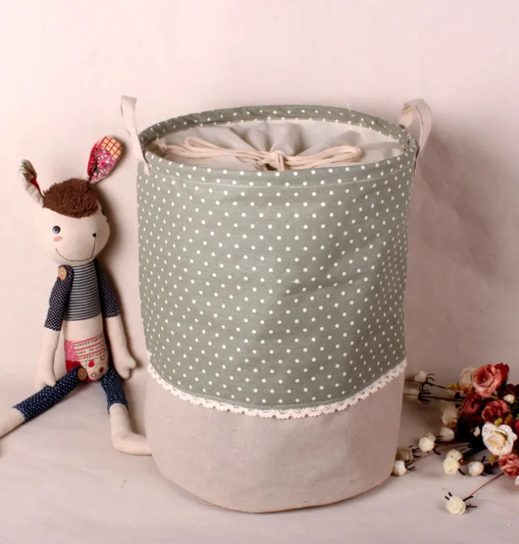 2 шт./лот Zakka Drawstring корзина для хранения пасторальная точка луч порт cesto de roupa