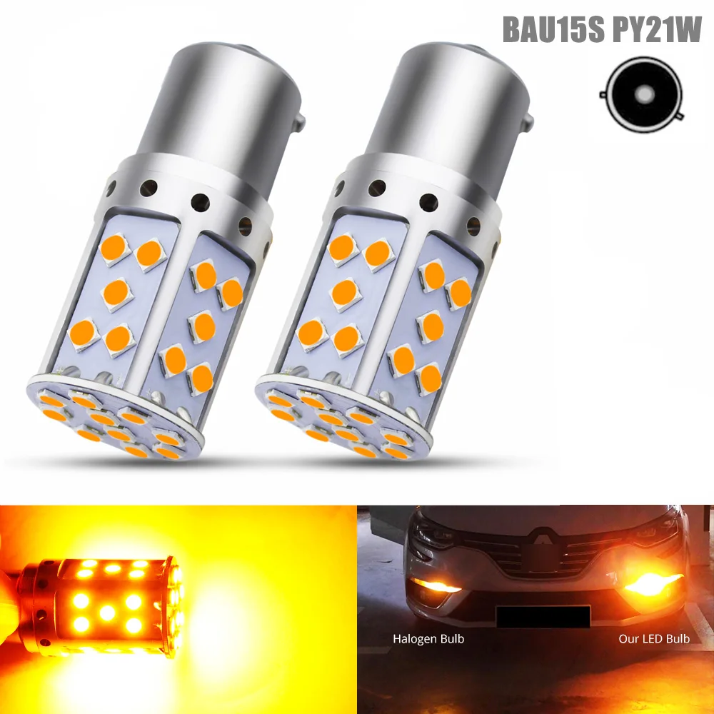 2 шт. 1156 BAU15S PY21W LED 35 SMD 3030 Светодиодная лампа 15 Вт желтый для авто резервного