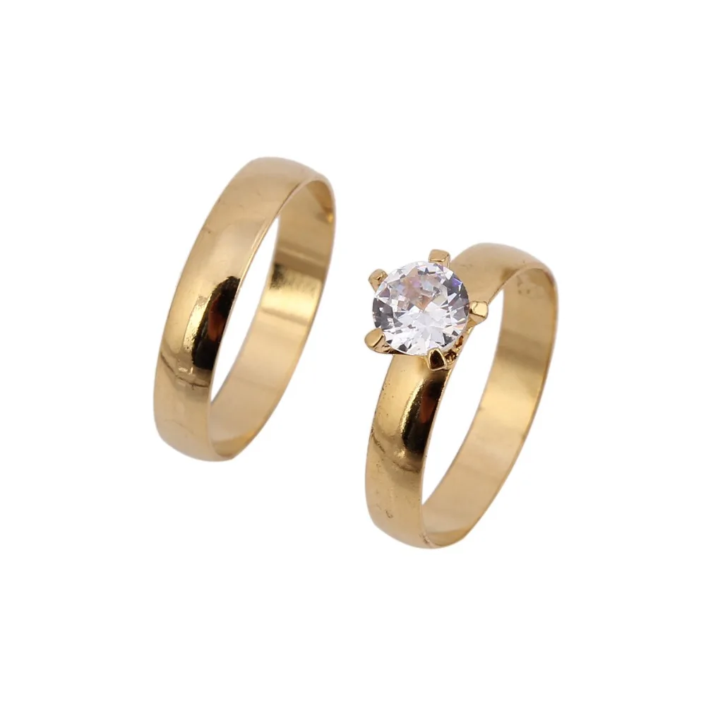 Комплект колец из 2 предметов Свадебный комплект с кристаллами в африканском