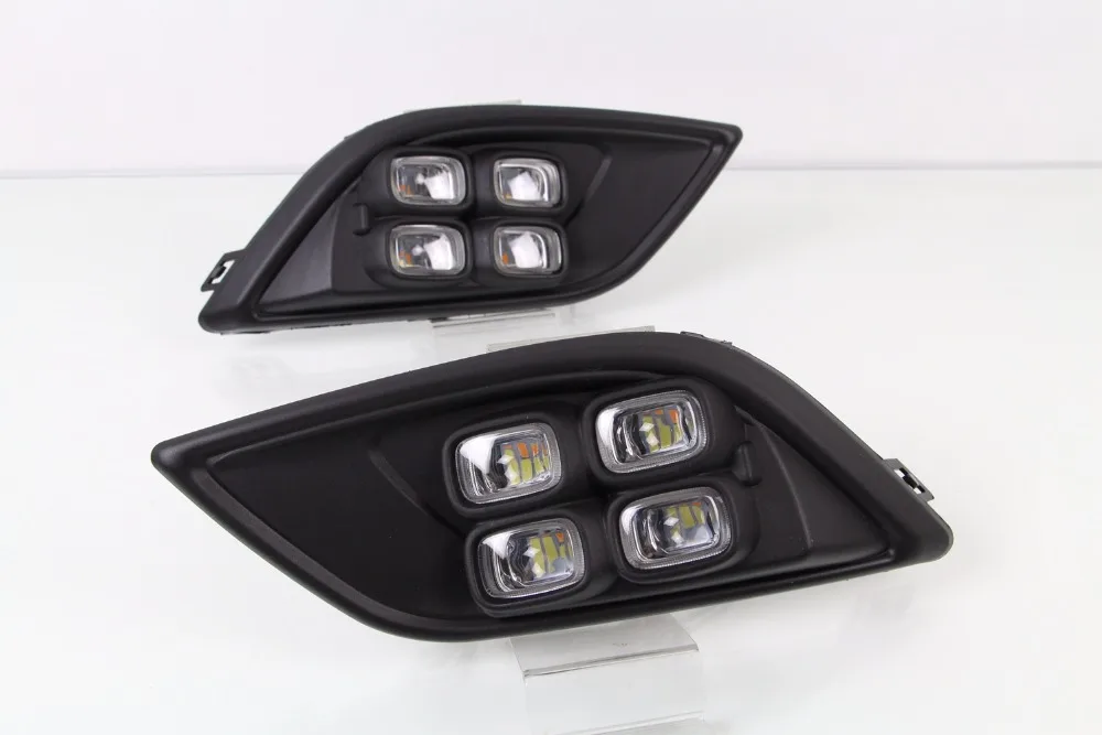 EOsuns led drl дневного света для Chevrolet sail 3- с желтым поворотным сигналом и беспроводным управлением