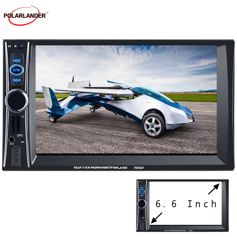 

Car Multimedia Player Support USB/TF/AUX FM Radio GPS Navigation 6.6" HD 2 DIN 8G MAP Card Bluetooth MP5 Player Car Stereo Radio
