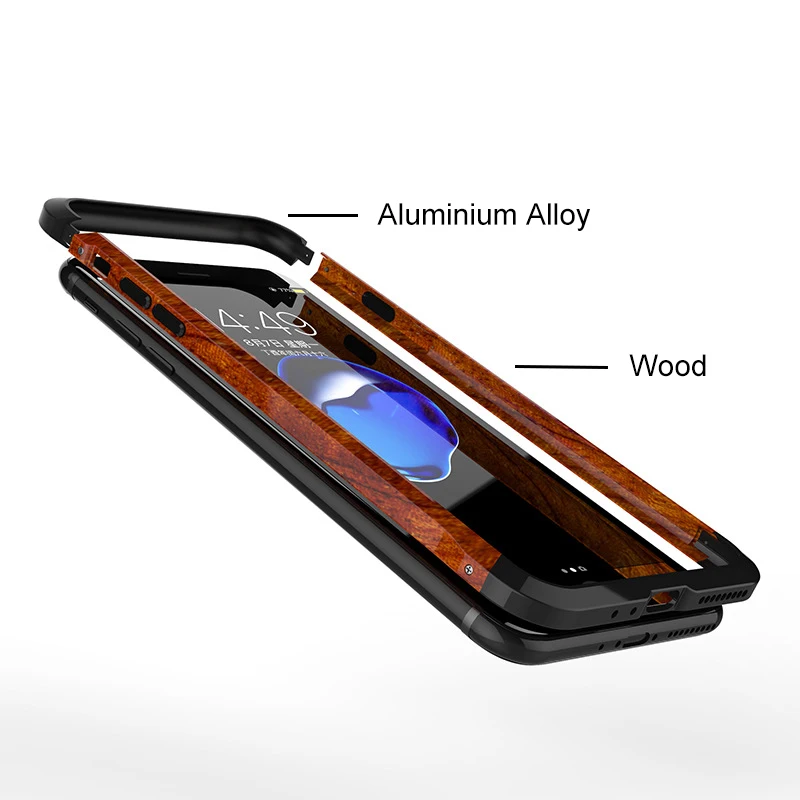 Ascromy для iPhone 7 деревянный металлический задний чехол Гибридный алюминиевый