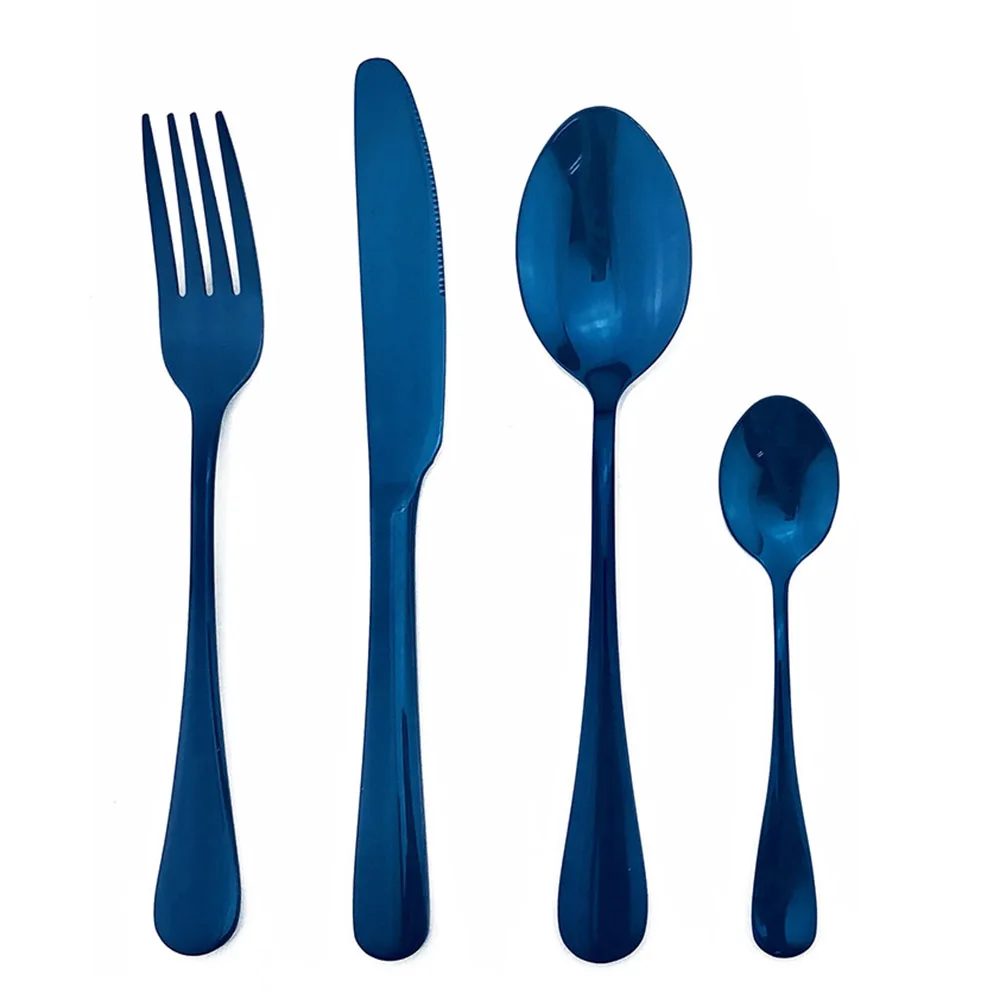 24 шт./компл. набор столовых приборов из нержавеющей стали с радугой посуды