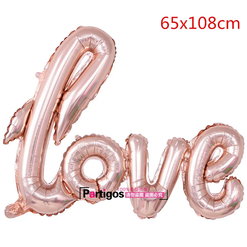 Rose Gold Love 1 шт большой розовое золото красный ссылка Love фольгированный шар кольцо с бриллиантом для бутылки шампанского чашка ко Дню Святого Валентина Свадебный Юбилей вечерние Декор - Цвет: Rose Gold Love