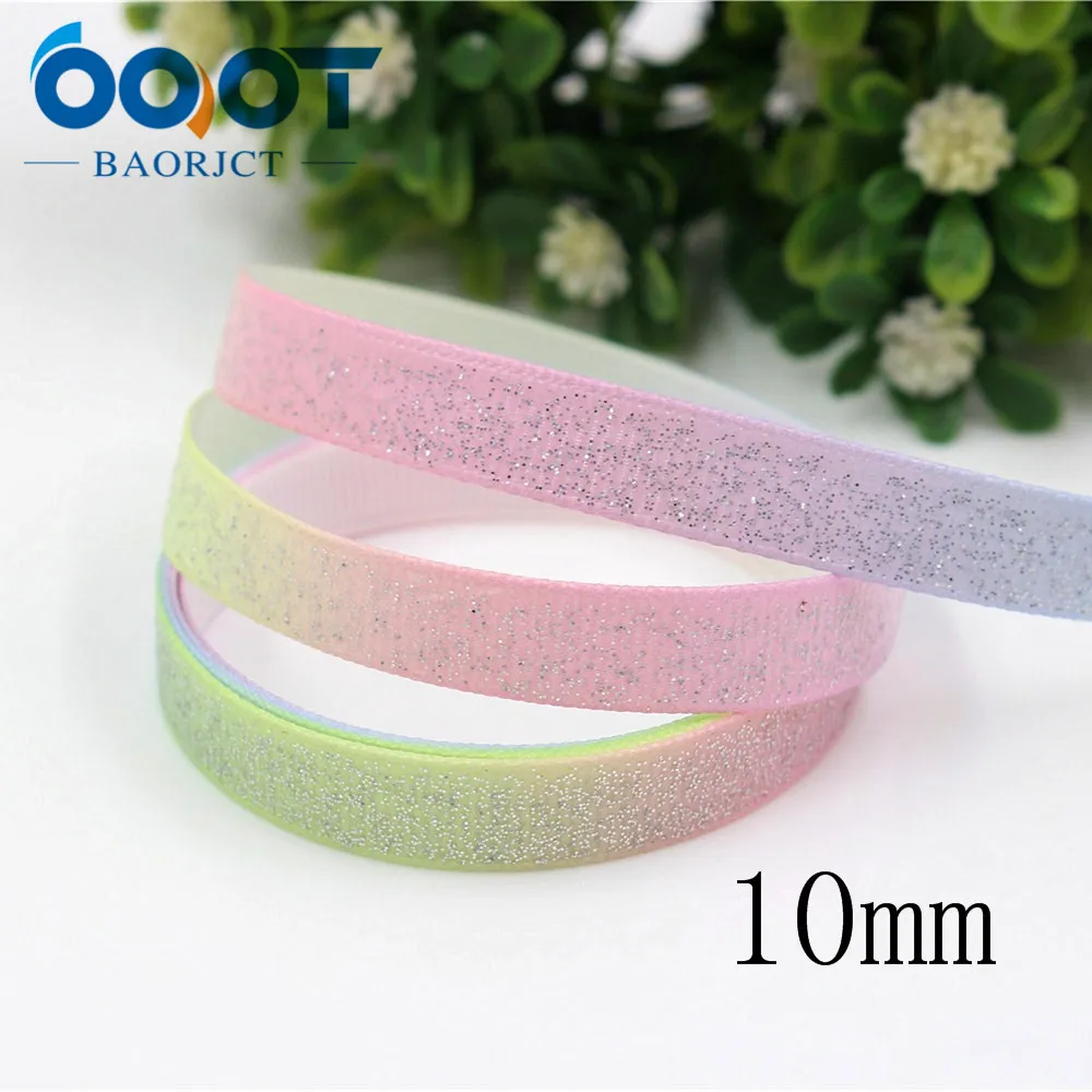 OOOT BAORJCT 1710058 38mm 5yards 10mm 10yards flash Ribbons Thermal transfer Printed grosgrain Wedding Accessories DIY handmade | Дом и сад