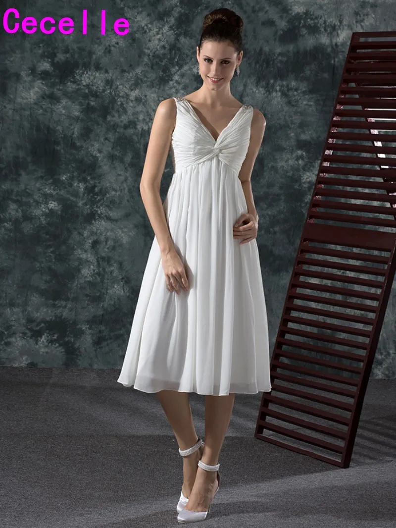 Халат де mariée складки шифона неформальный Свадебные платья с Бретели для нижнего