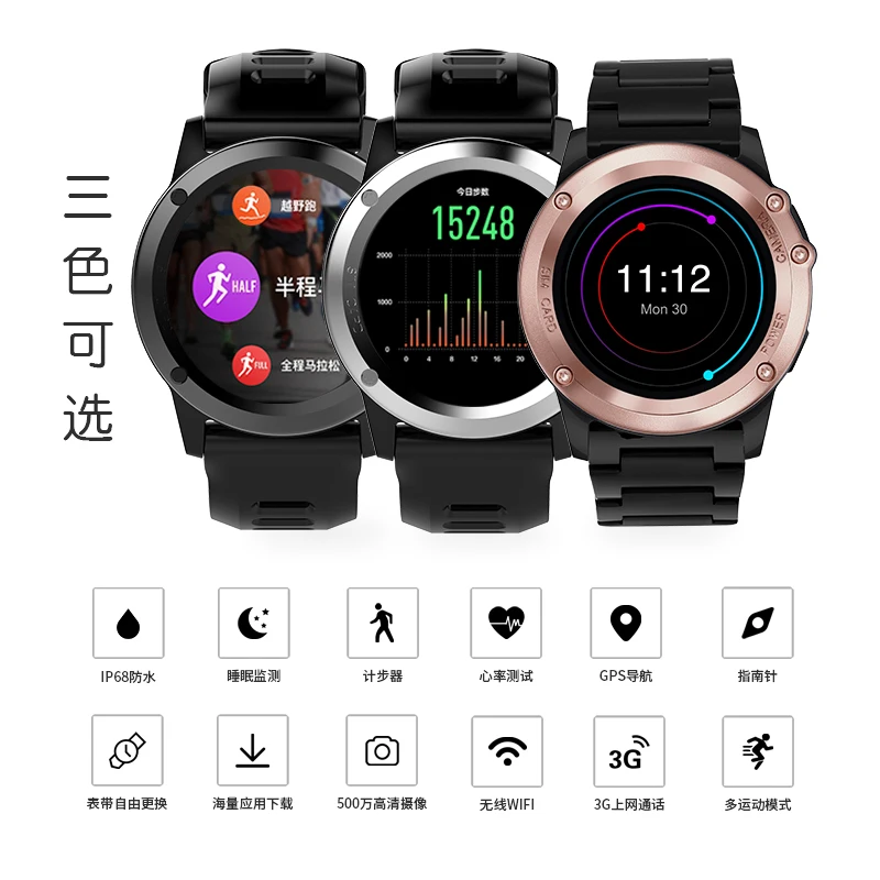 EnohpLX H1 android 4 Смарт часы водонепроницаемые 1 39 дюймов mtk6572 SmartWatch телефон Поддержка 3g
