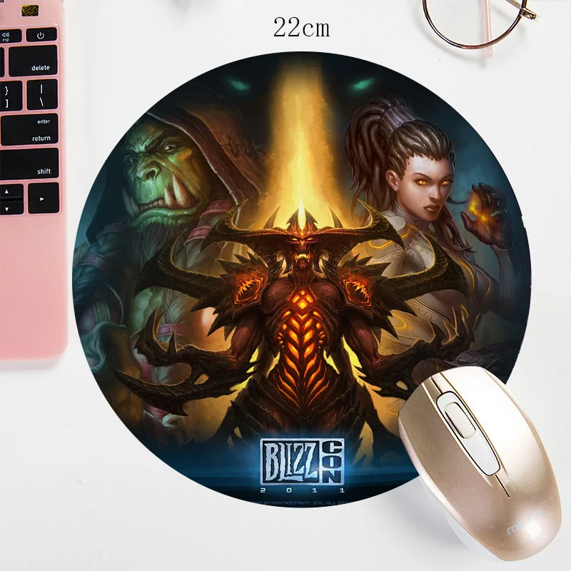 22X22CM Diablo круглый Мышь Pad акварель B3w принты на заказ коврики маленькая Размеры