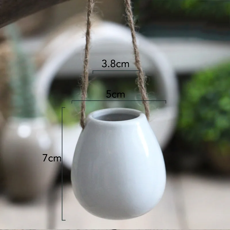 Подвесной горшок для суккулентов керамический зеленый дом дома и сада домашний