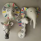 Животное жираф слон Фламинго голова крепление на стену Мягкие плюшевые игрушки Спальня украшение фетровые настенные куклы фото реквизит