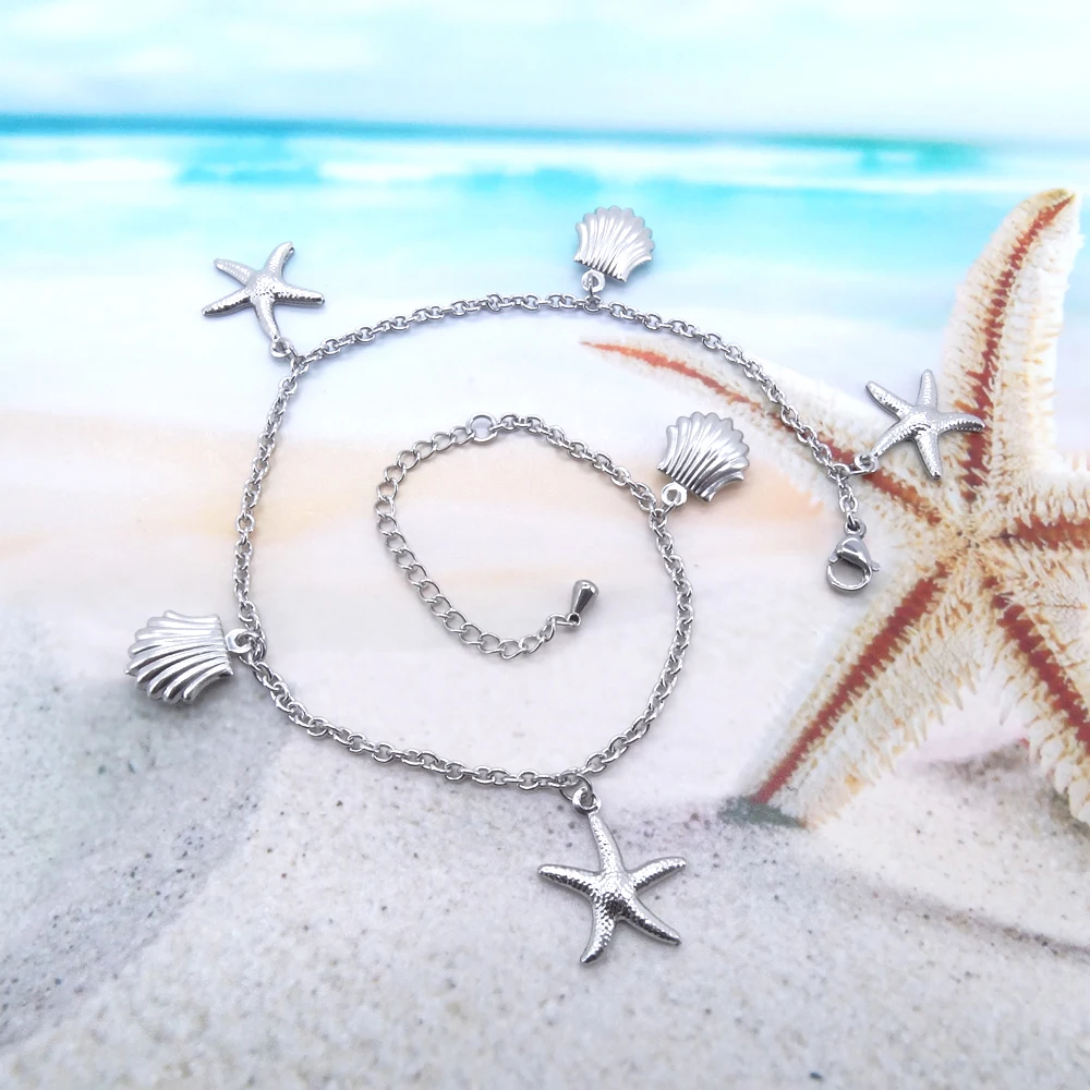 Женские браслеты на щиколотке с ракушками морской звезды очаровательные из