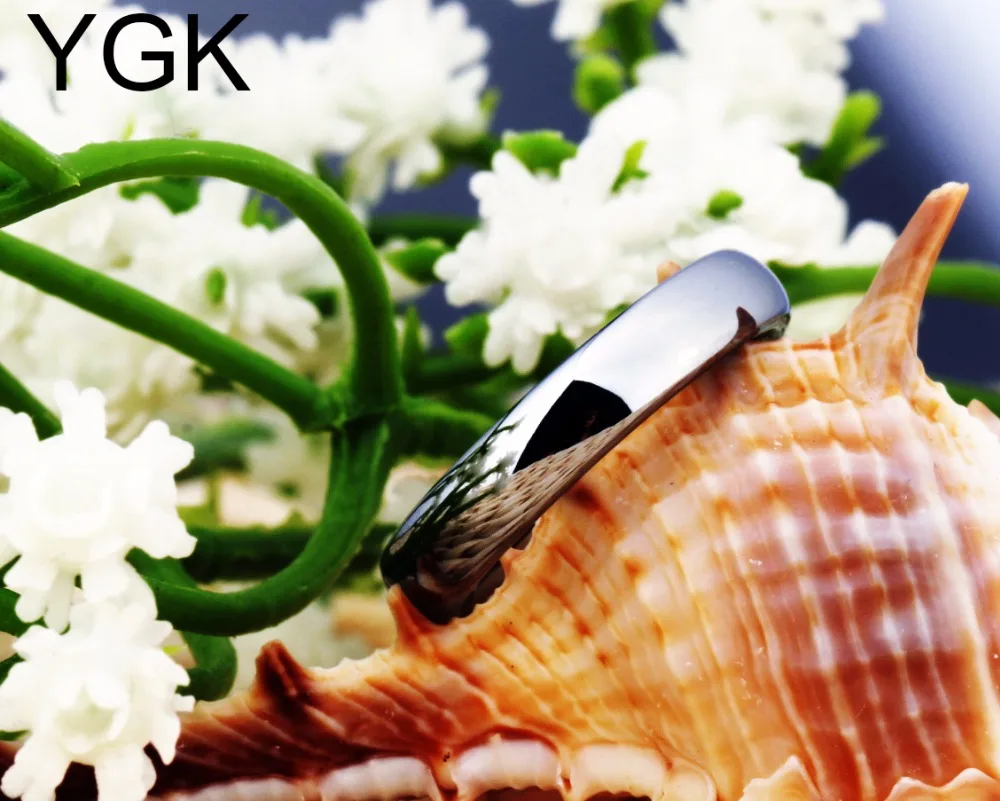 YGK ювелирные изделия 4 мм Ширина Серебряный цвет карбид вольфрама кольцо для