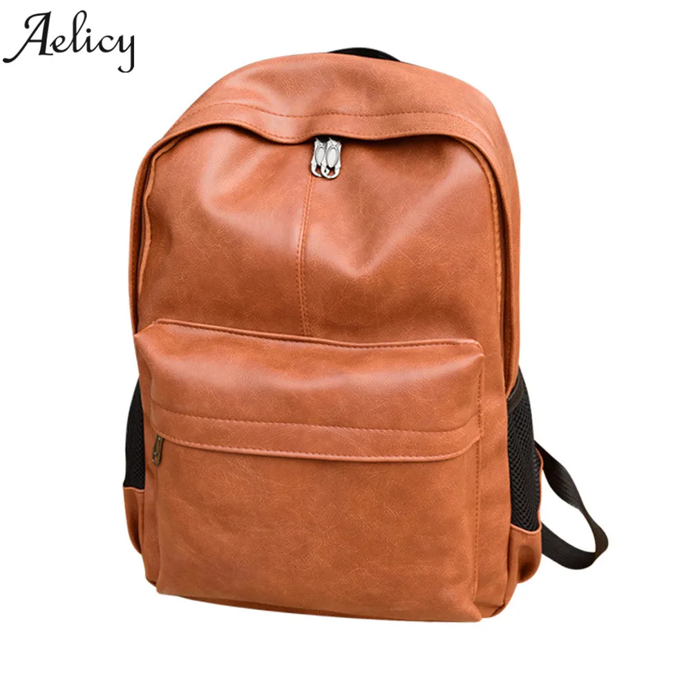 Aelicy мужской женский кожаный корейский рюкзак из искусственной кожи винтажный
