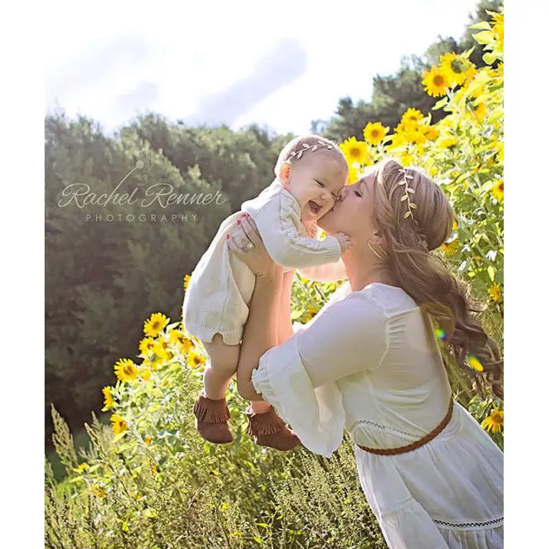 Комплект повязки на голову с листьями Mommy &amp Me Золотое и серебряное мама подарок