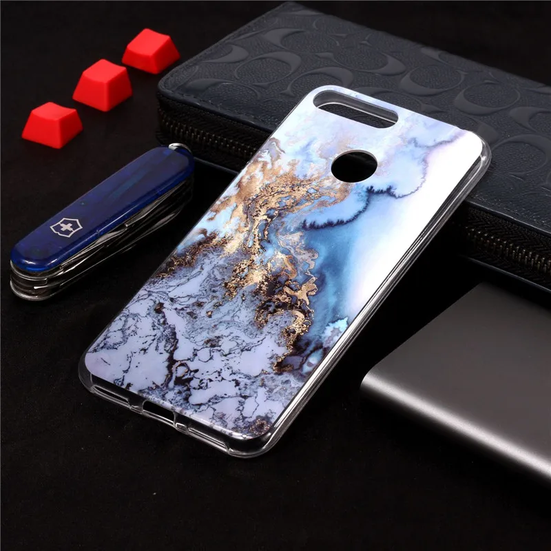 Huawei Honor 7A Pro, мраморный чехол для Coque Huawei Y6 Prime, чехол, чехол, цветной гранит, мягкий силиконовый чехол для телефона, Fundas