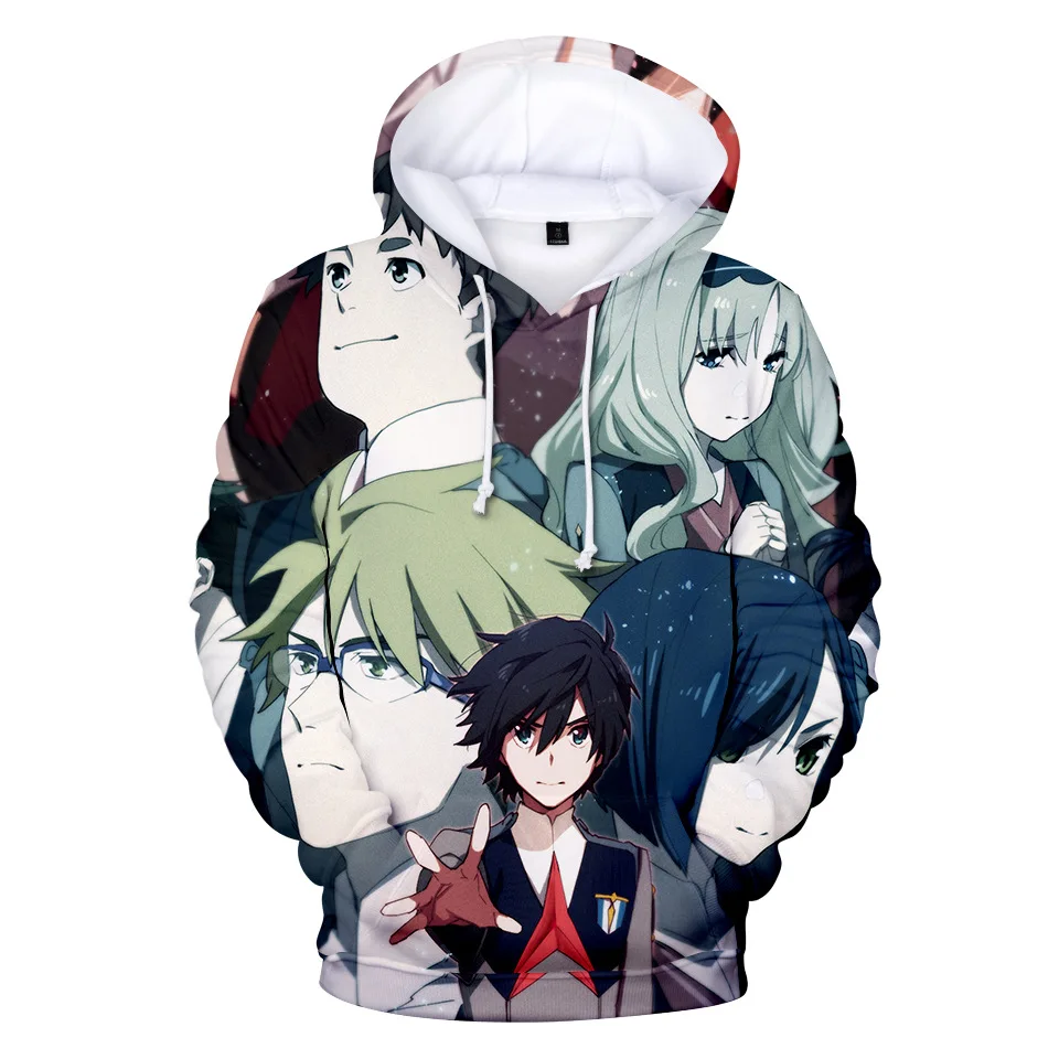 

3D Print Women Men Anime Darling In The Franxx Hooded pull over Hoodies Sweatshirts Casual Zipper Jacket Harajuku