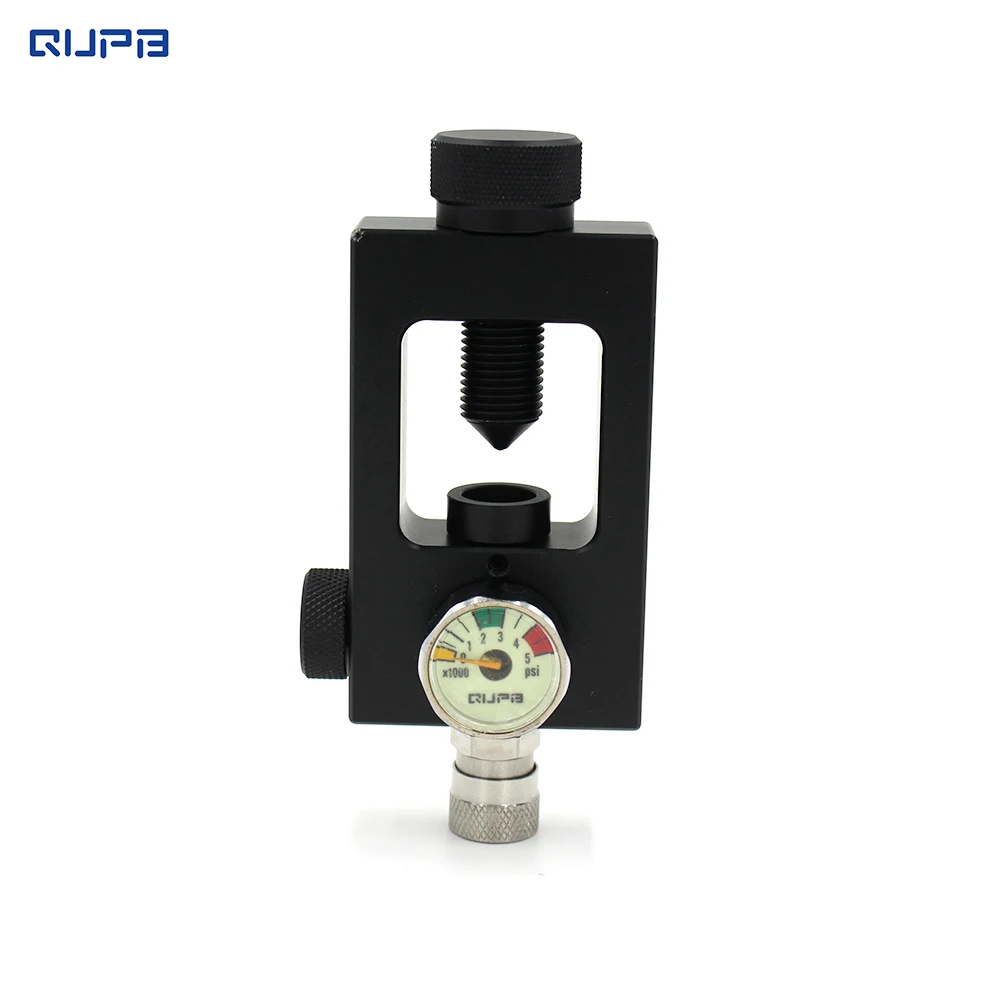 

QUPB Paintball Scuba Yoke Fill Station w/304 Stainless steel quick connect hard anodization 3000PSI Black Free Shipping SCB001