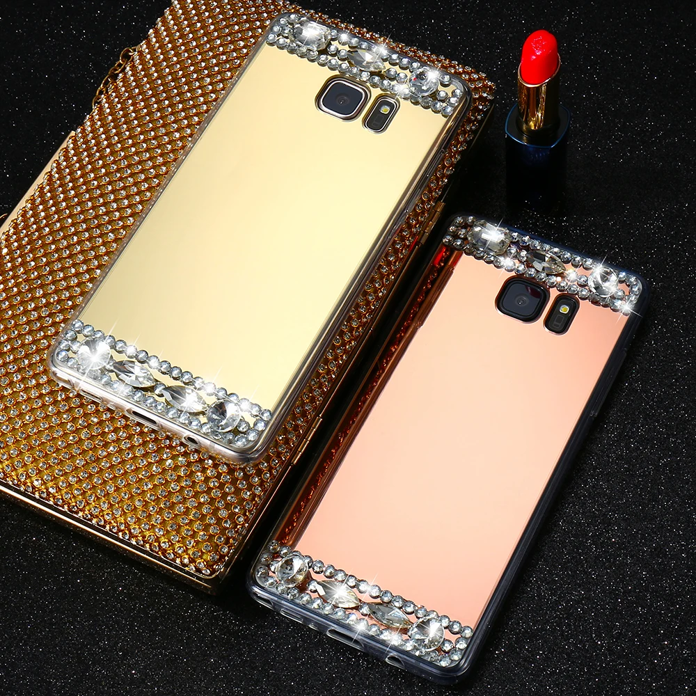 Kisscase блеск алмаз зеркало чехол для Samsung Galaxy A5 2017 случае горный хрусталь телефон J5