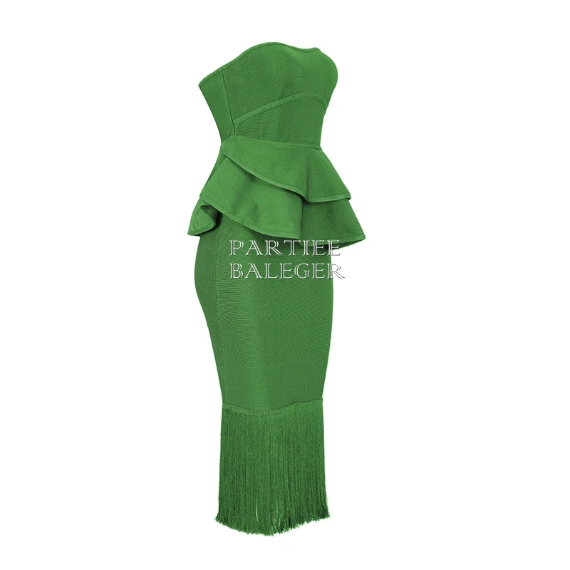 2019 Новое поступление Шикарные Зеленые кисточки Украшенные сексуальные без