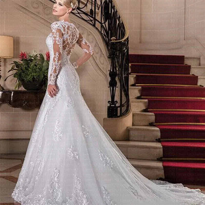 Свадебное платье с длинным рукавом винтажное богемное русалки свадебное 2019 |