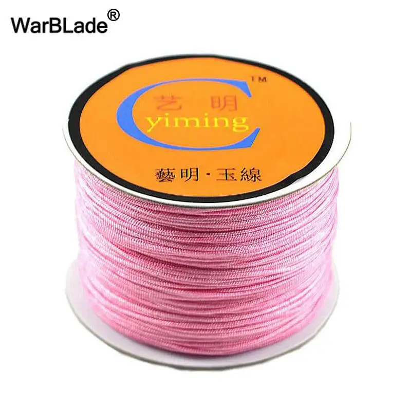 Pink 100 м хлопковый шнур 0,8 мм 1 мм 1,5 мм нейлоновый шнур китайский узел шнур макраме струнные поделки из бисера плетеные браслеты, ювелирные изделия для изготовления - Цвет: Pink