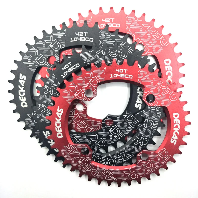 DECKAS Овальный 104BCD 40/42/44/46/48/50/52T горный велосипед Звездочка MTB велосипед, способный преодолевать Броды для 8-11 скорость диаметра окружности болтов(алюминиевая звездочка