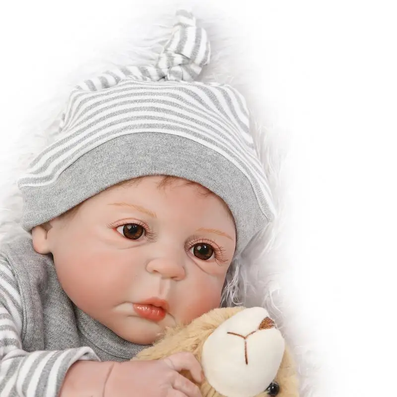 Npkколлекция реалистичные 23 дюймовые куклы Reborn Baby, полностью силиконовые виниловые куклы для младенцев, водонепроницаемые игрушки для девочек, подарки, Bebes Reborn