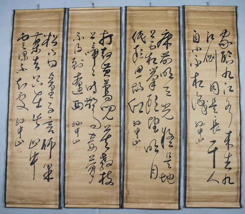 Китайские старые бумажные каллиграфические картины свитки китайские поэмы и