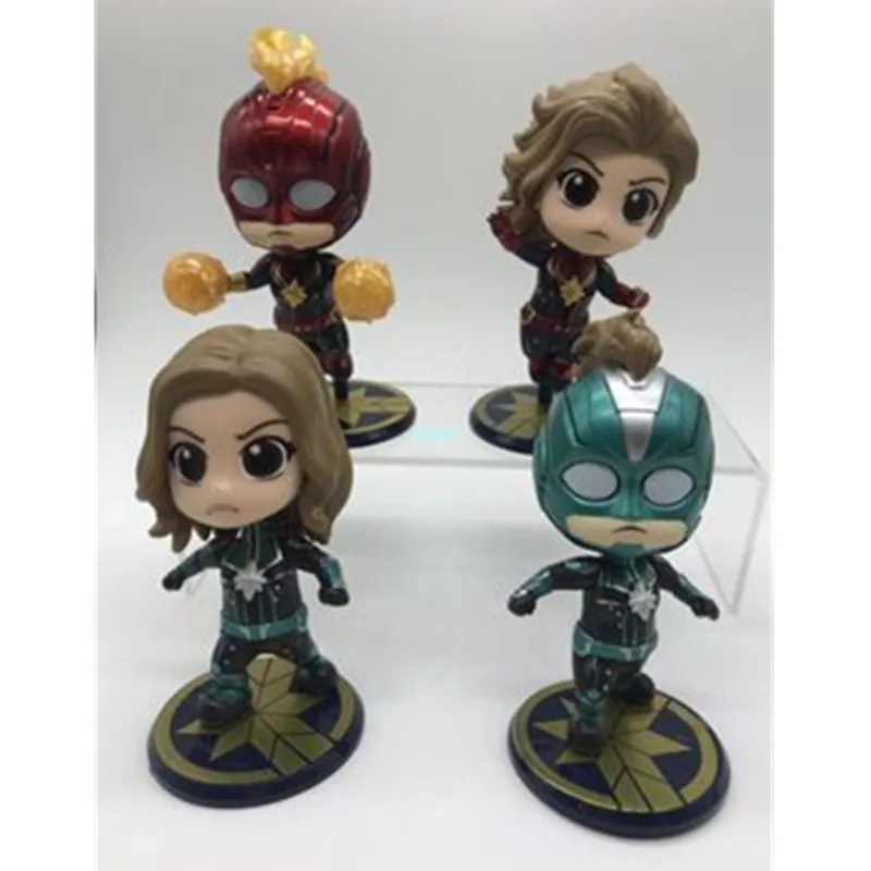 4 шт./компл. Мстители: Endgame супергерой Q версия Марвел Капитан Carol Danvers ПВХ фигурку