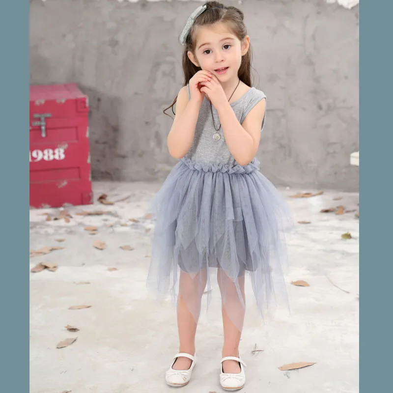 Свадебные платья для маленьких девочек Летняя Детская мода необычное Сетчатое