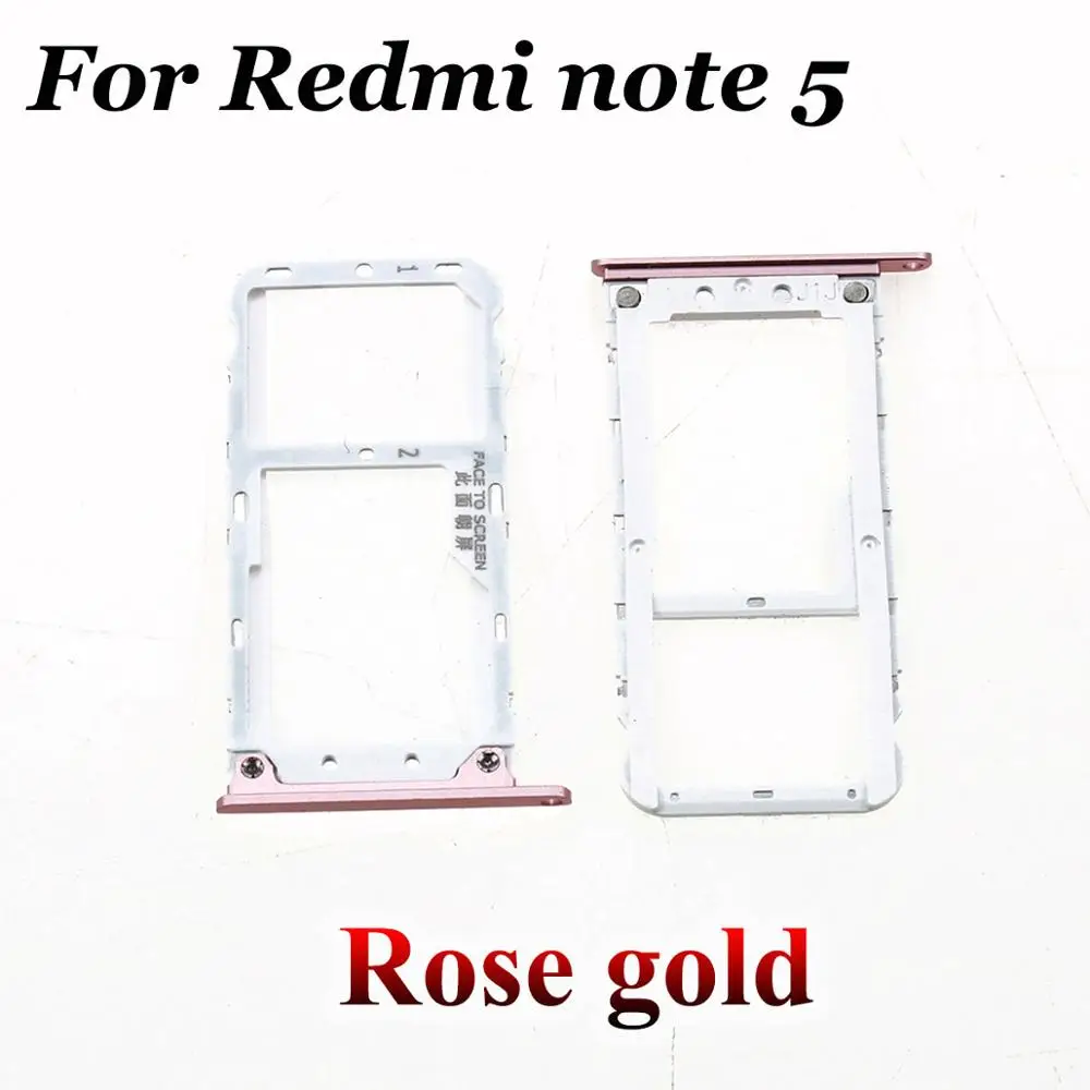 Юйси для Xiaomi Redmi 5 sim-карта лоток SIM держатель для карт адаптер для Xiaomi Redmi note 5 note5 слот для sim-карт Miscro SD TF лоток для карт - Цвет: Note 5-Rose gold