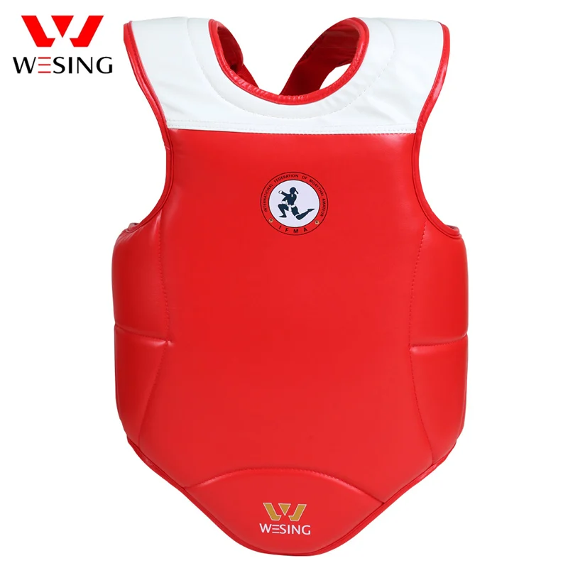 Wesing IFMA Approved Muay Thai Chest Guard Body Protective Gears Training Sparring Chest Protector Adults Protect Shield