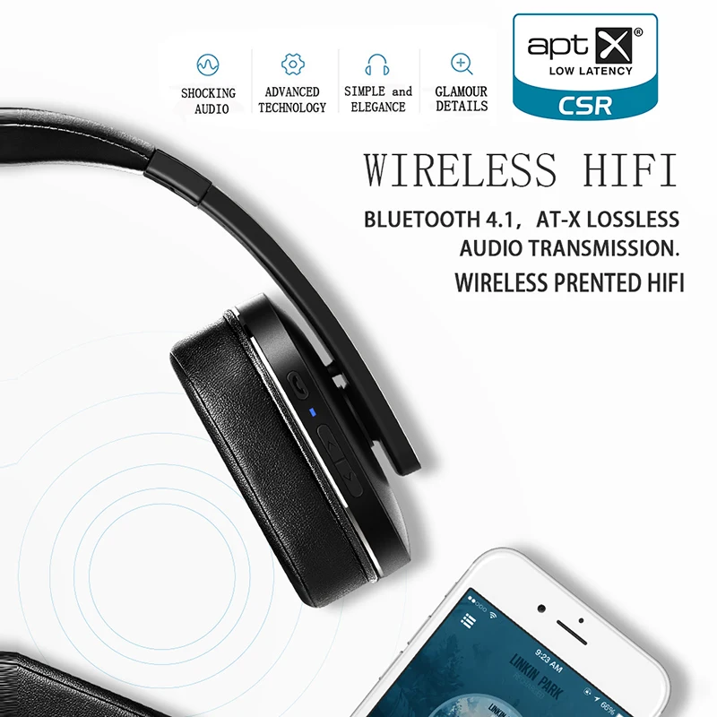 Picun F9 Active Шум отмена Беспроводной наушники Bluetooth гарнитура с микрофоном APTX для Iphone