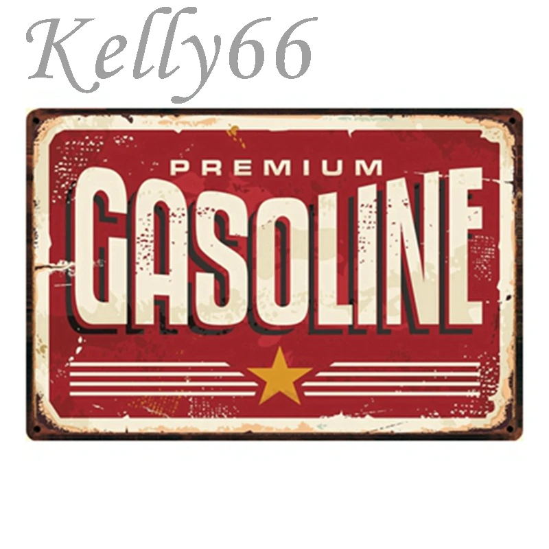 

[ Kelly66 ] GASOLINE Metal Sign Tin Poster Home Decor Bar Wall Art Painting 20*30 CM Size y-1262