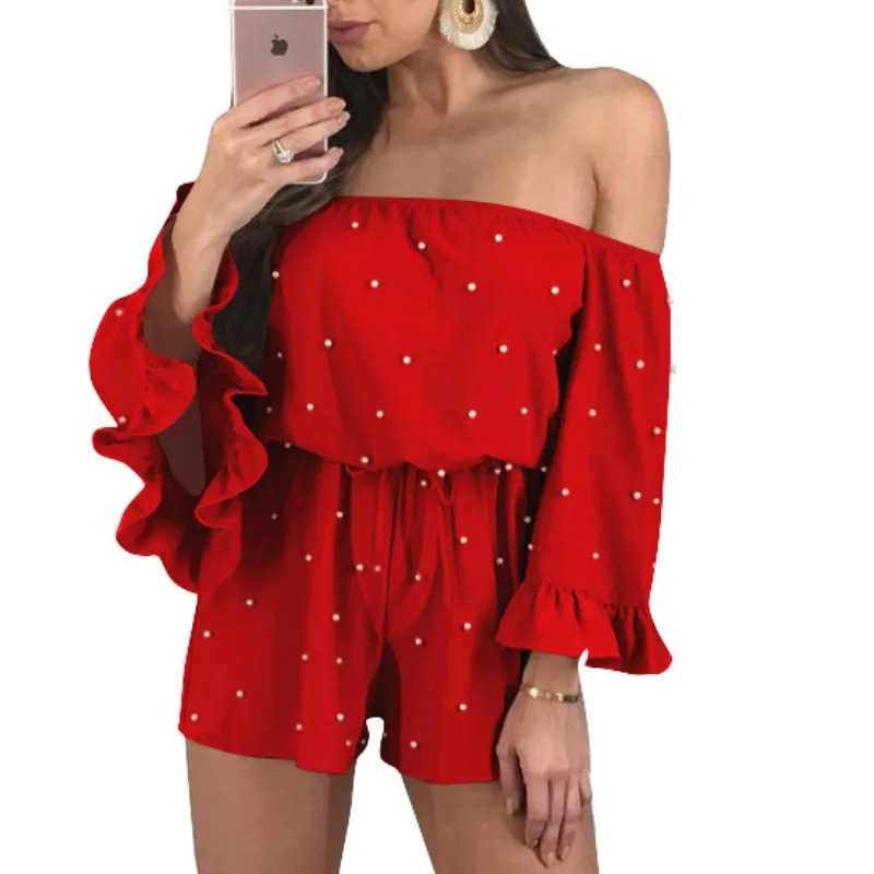 2018 Для женщин Летняя мода новое поступление жемчужина рукавов с открытыми