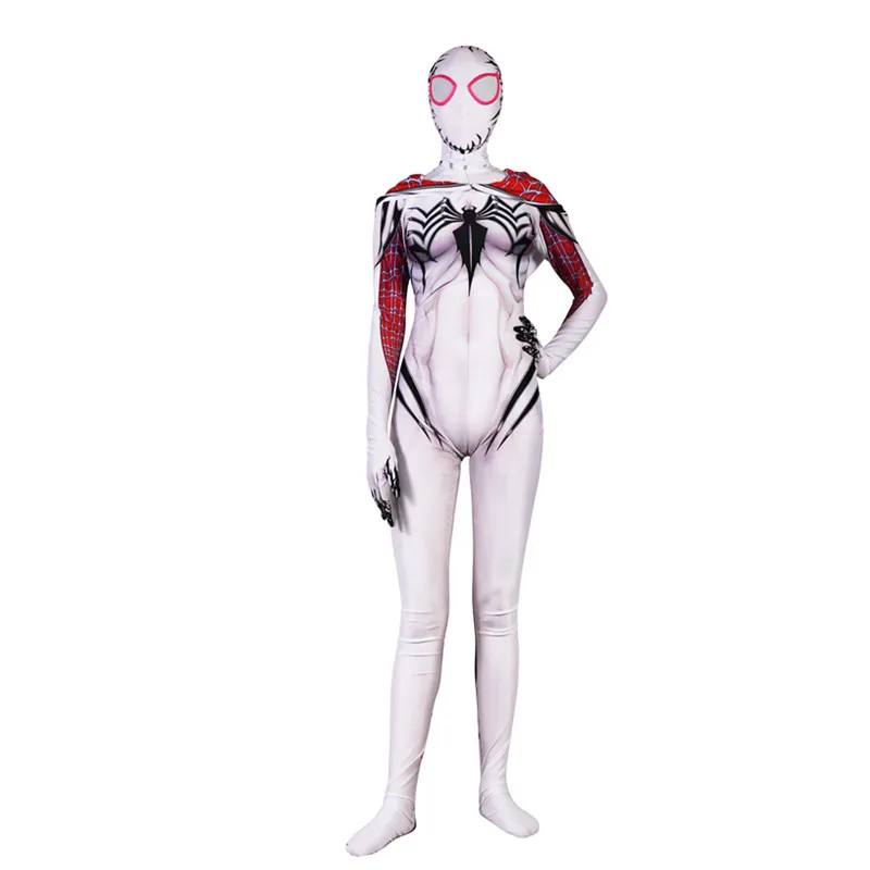 Костюм паука Гвен Стейси косплей костюм Человека-паука Zentai боди костюм для детей и взрослых