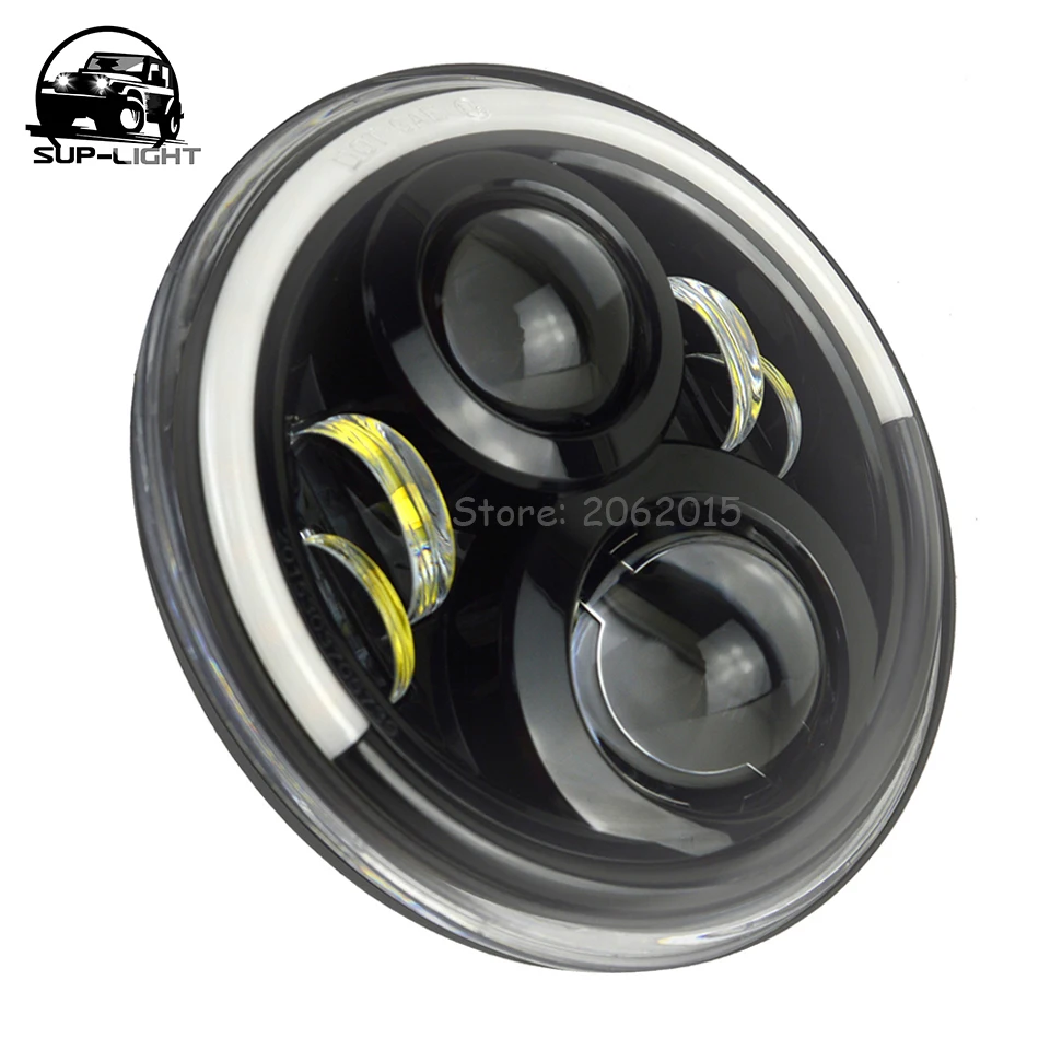 (2 шт./партия) PC lens 50 Вт 7 дюймов светодиодная фара дальнего и ближнего света с