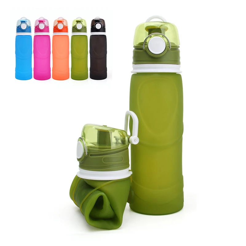 

750ML Collapsible Water Bottle Portable Silicone Drink Bottle Outdoor Sport Water Bottles Traveling Drinkware Botella De Agua