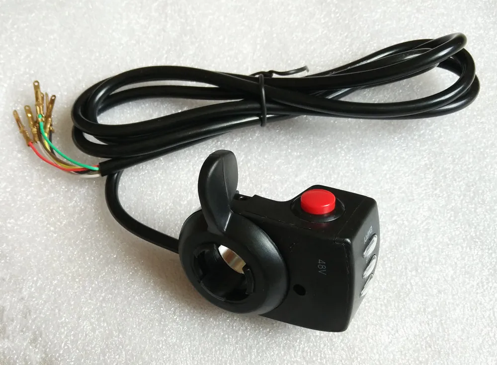 48V DC motor speed controller,Electric Bicycle thumb throttle, finger throttle with battery indicator and light switch.