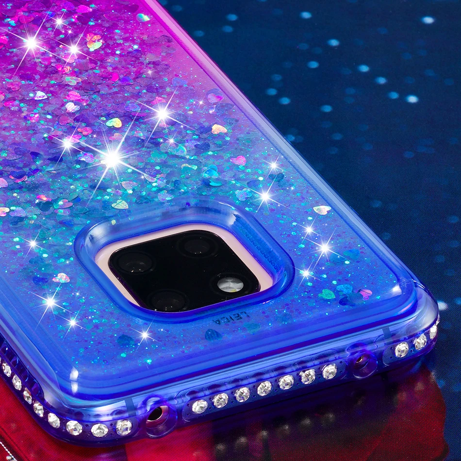 Y6 2018 Алмазный блестящий чехол для телефона Huawei P20 Lite Nova 3e градиент жидкий зыбучий