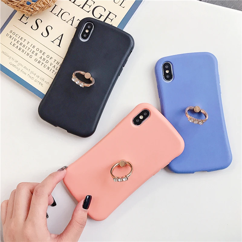 Конфеты Цвета вращая кольцо Пряжка Кронштейн чехол для телефона iphone XS Max X XR 6 S 7 8plus