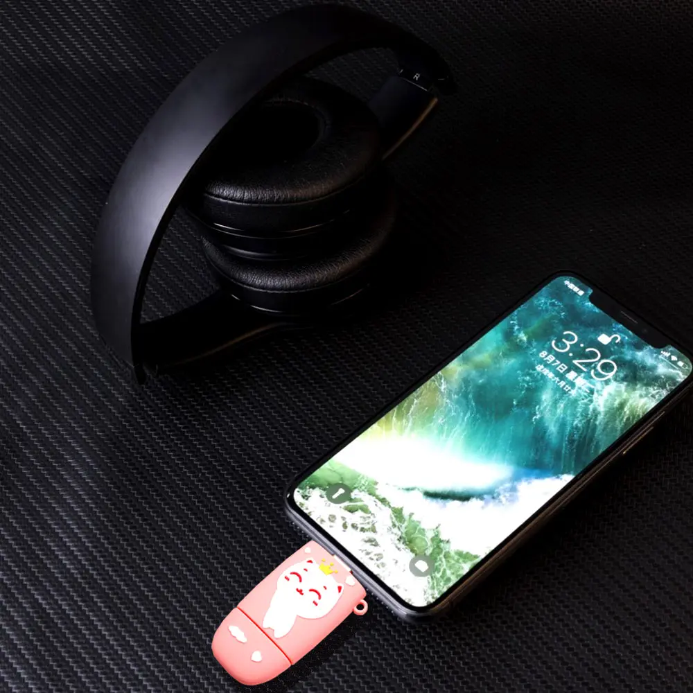 Ingelon USB флэш-накопитель для iPhone X/8/7/7 Plus/6 Plus/6s/5/SE ipad ipod зашифрованные флэшку 32gb 64gb 128gb Милый флешки USB3.0