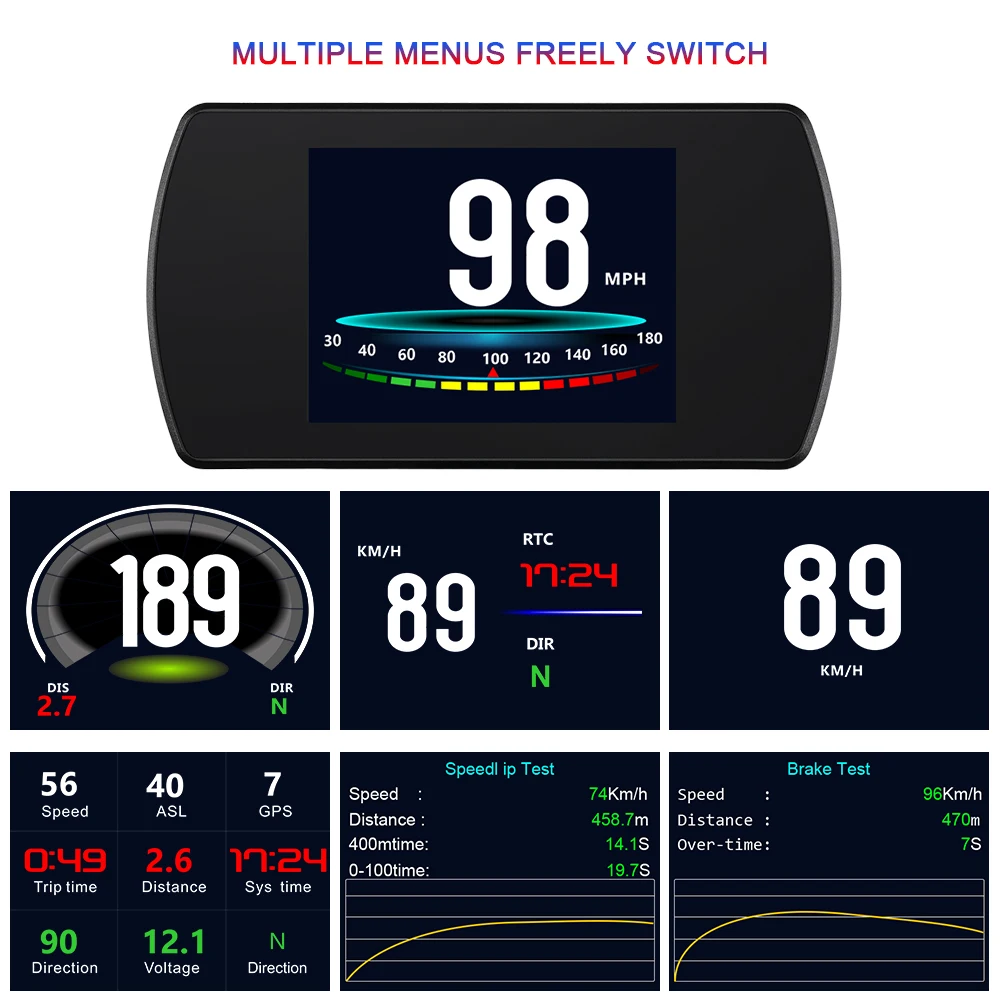 Автомобильный бортовой компьютер GEYIREN P12 OBD2 многофункциональный цифровой