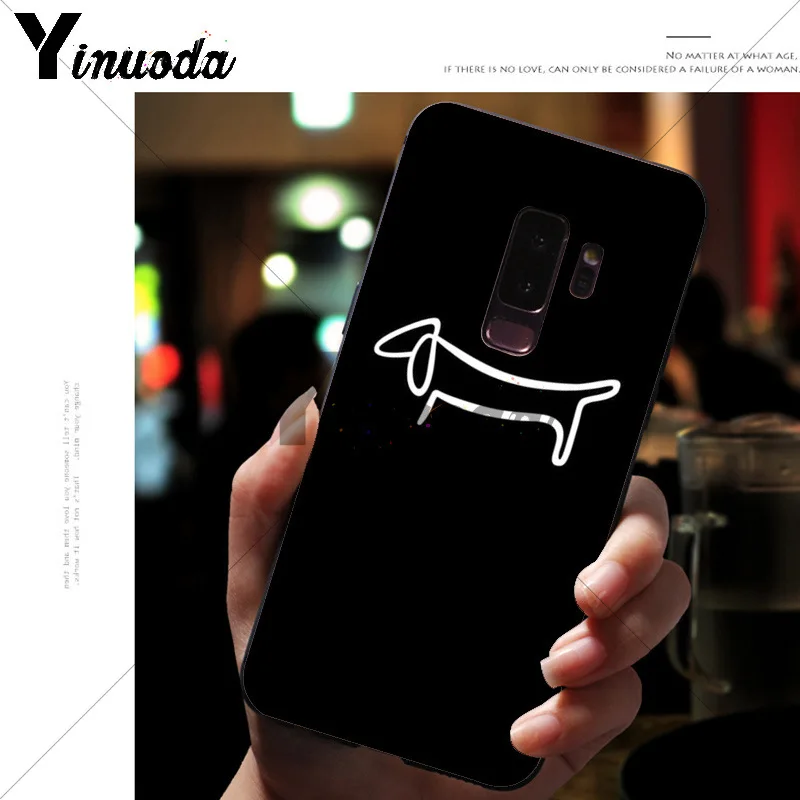 A7 Yinuoda Animals Dogs Dachshund Black Soft Shell Phone Cover for Samsung S9 S9 plus S5 S6 S6edge S6plus S7 S7edge S8 S8plus - Цвет: A7