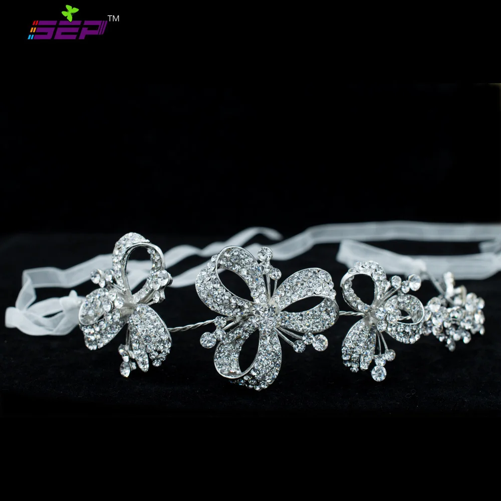 Стразы кристаллы бант повязка на голову лента для волос украшения аксессуары